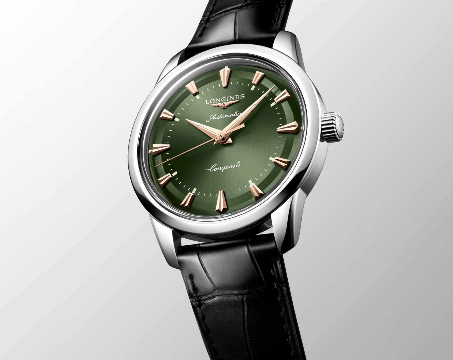 Longines Heritage Automatic Men Watches in Round case Green Dial