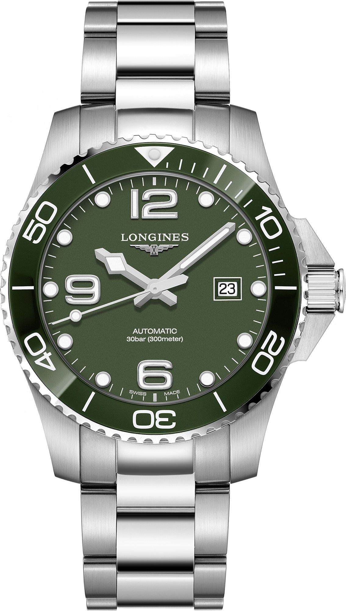 Longines  43 mm Watch in Green Dial For Men - 1