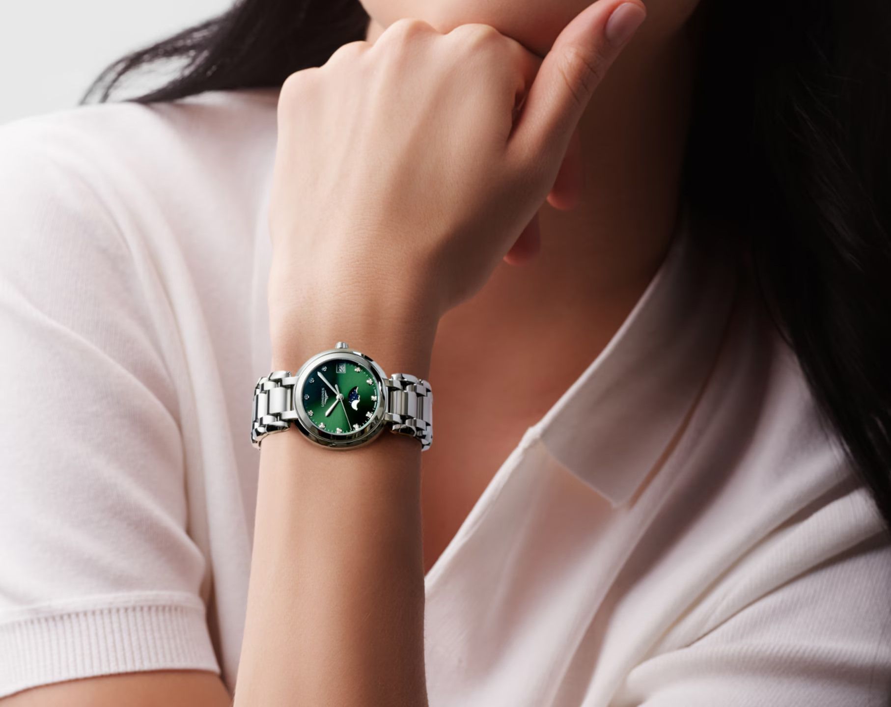 Longines Elegance Longines Primaluna Green Dial 30.50 mm Quartz Watch For Women - 3