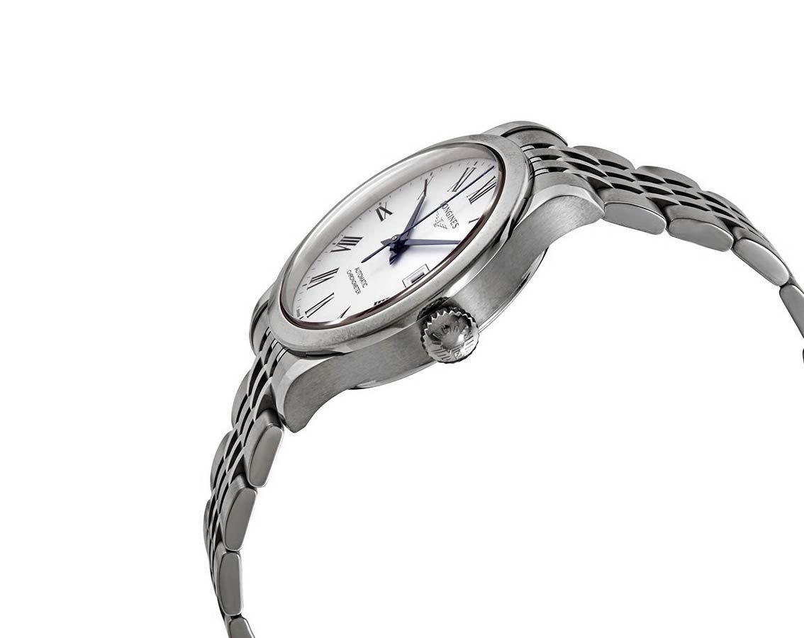 Longines Record 30 mm Watch in White Dial