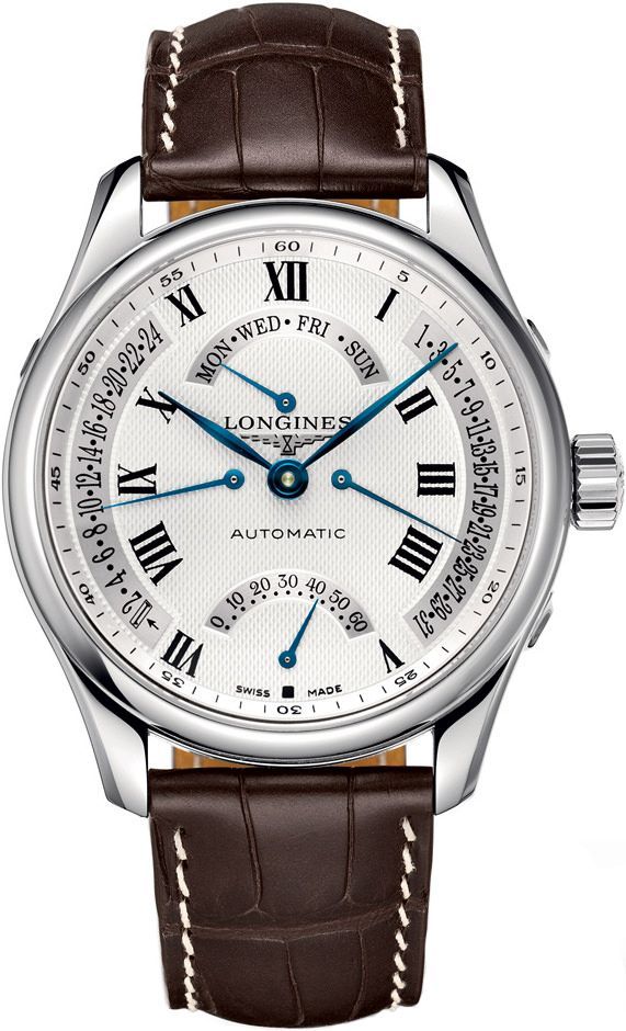 Longines  44 mm Watch in Silver Dial For Men - 1