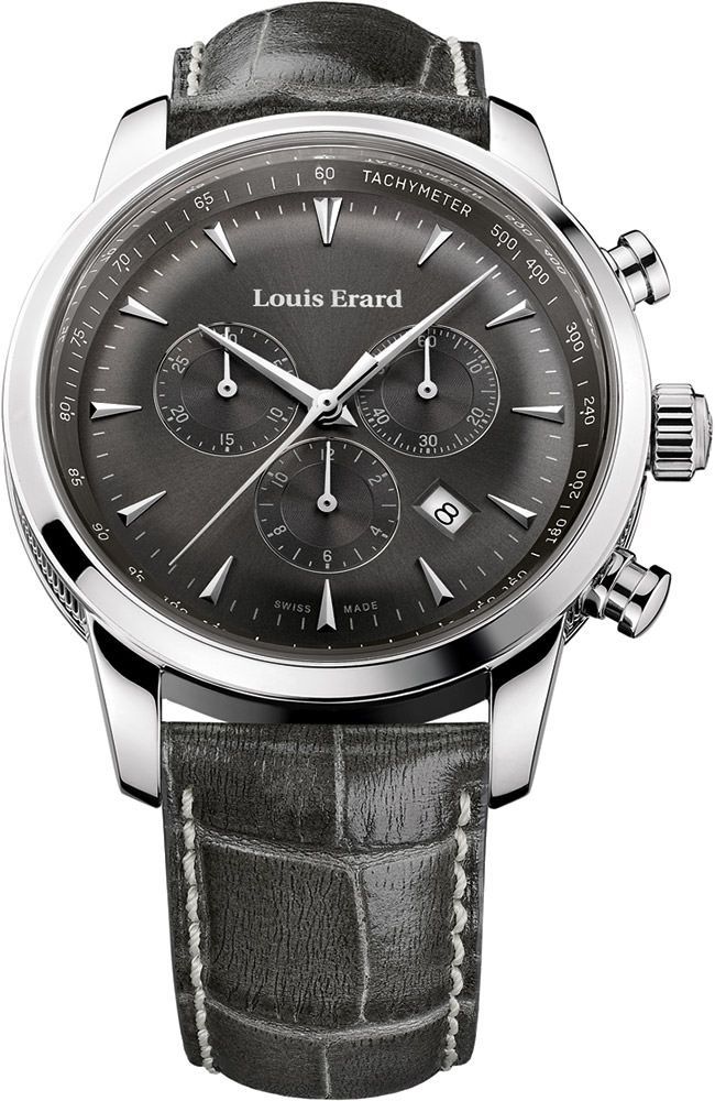 Louis Erard Heritage  Grey Dial 42 mm Quartz Watch For Men - 1