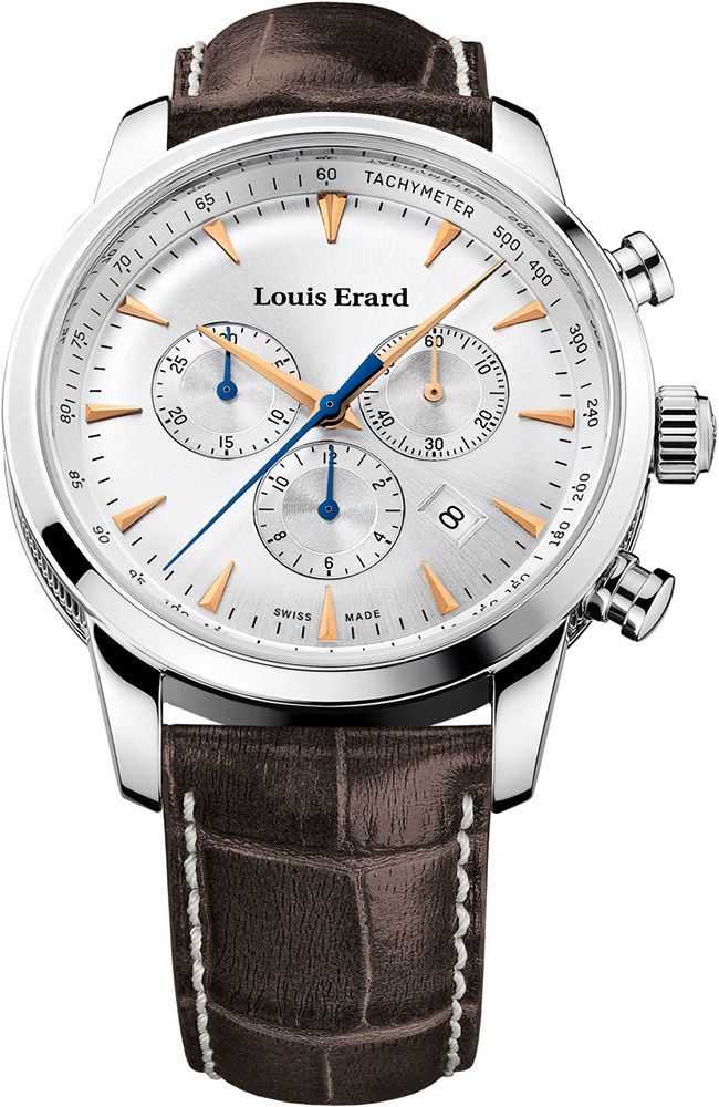 Louis Erard Heritage  Silver Dial 42 mm Quartz Watch For Men - 1