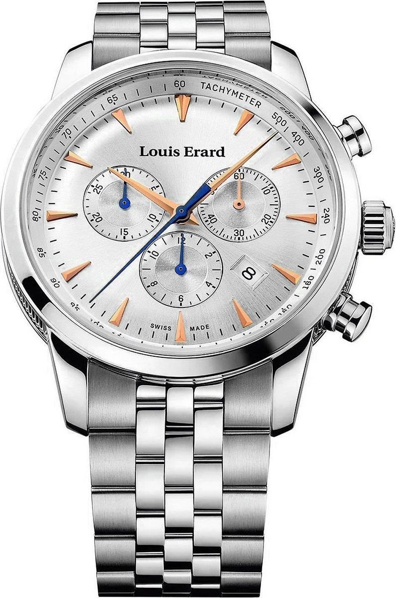 Louis Erard Heritage  Silver Dial 42 mm Quartz Watch For Men - 1
