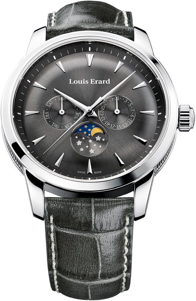 Louis Erard Heritage  Grey Dial 42 mm Quartz Watch For Men - 1