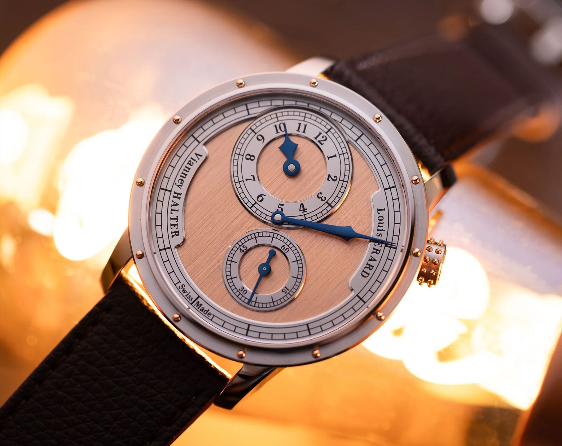 Louis Erard Noirmont X Louis Erard X Vianney Halter Salmon Dial 43 mm Automatic Watch For Men - 3
