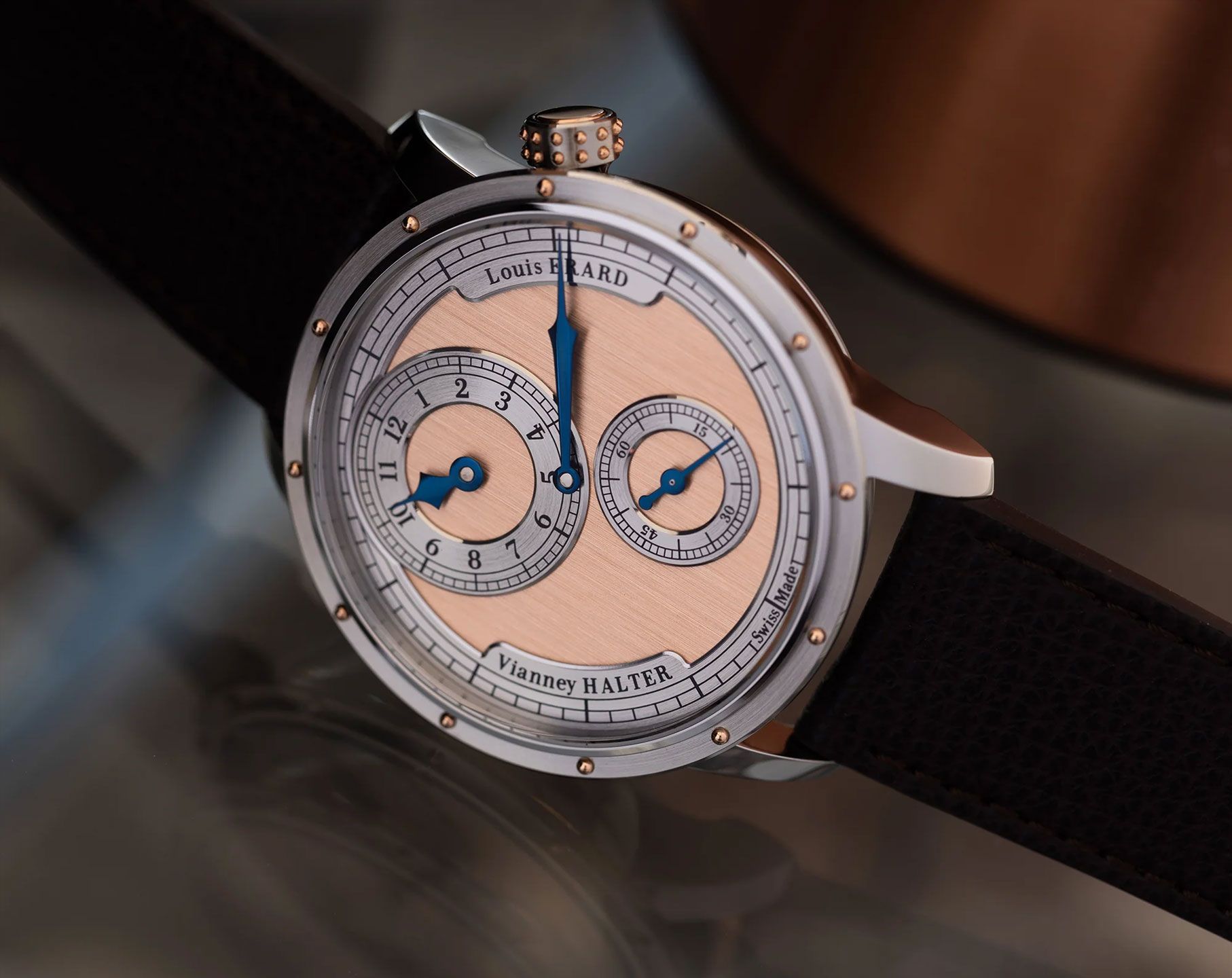 Louis Erard Noirmont X Louis Erard X Vianney Halter Salmon Dial 43 mm Automatic Watch For Men - 4