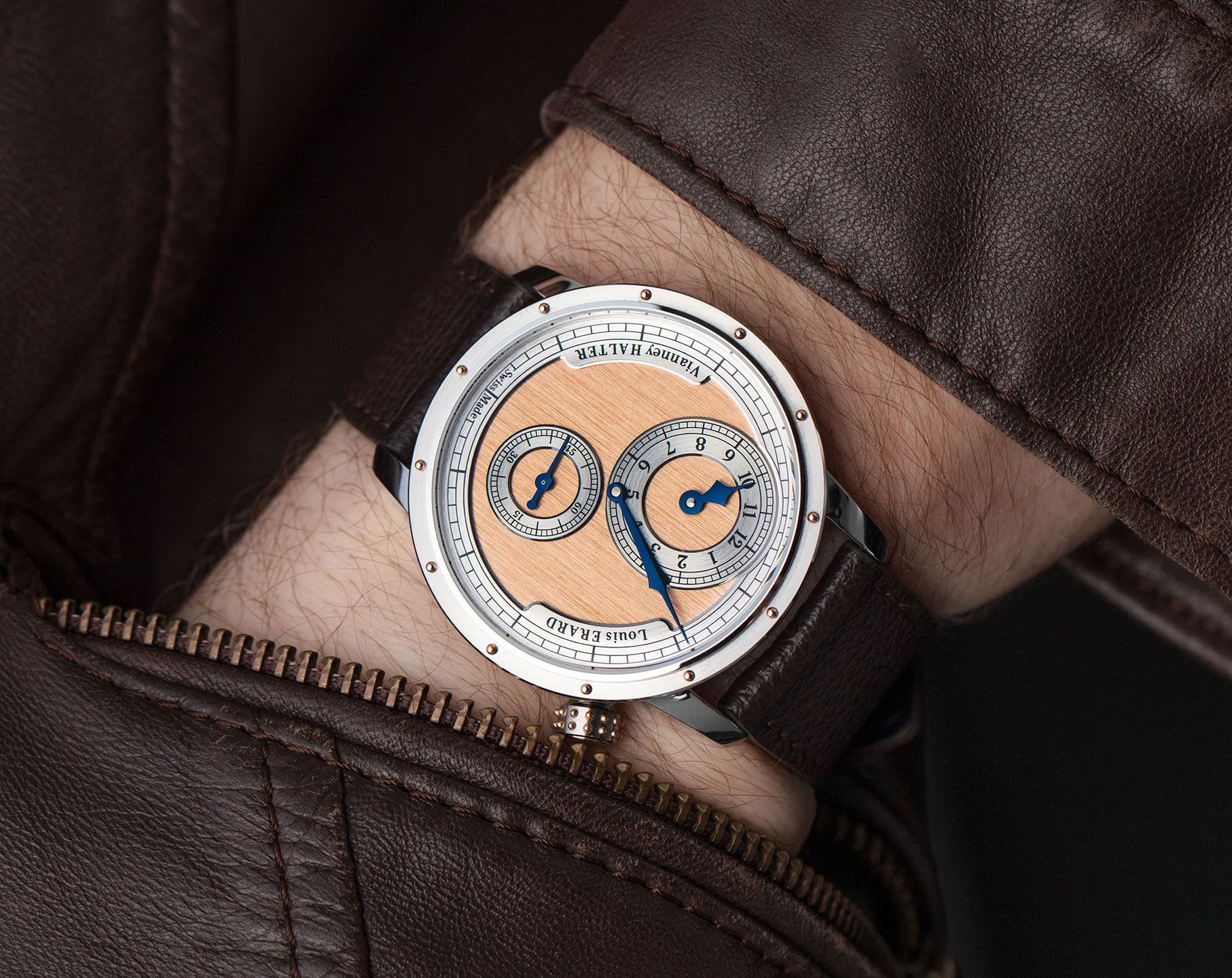 Louis Erard Noirmont X Louis Erard X Vianney Halter Salmon Dial 43 mm Automatic Watch For Men - 6
