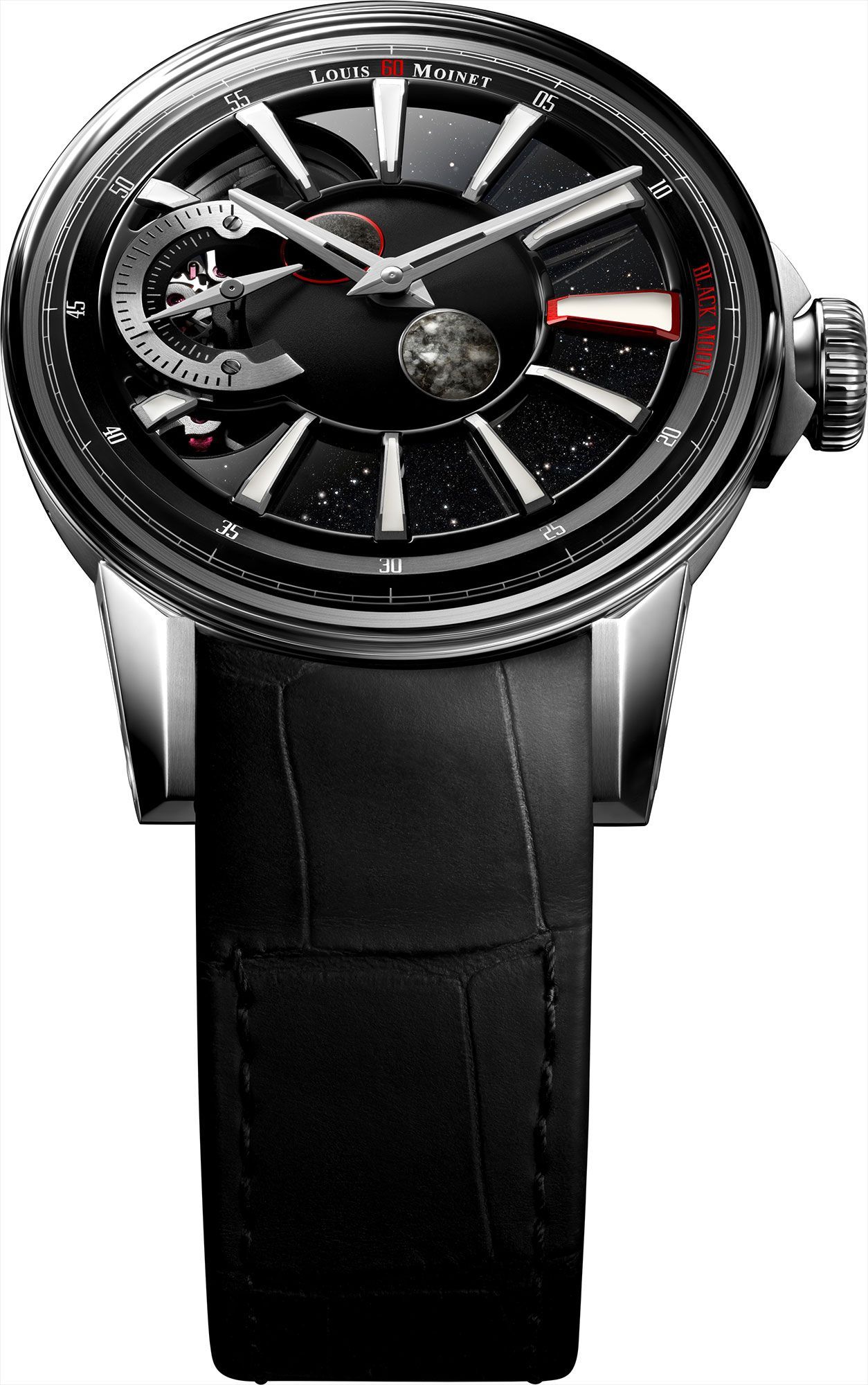Louis Moinet Cosmic Art Black Moon Black Dial 40.7 mm Automatic Watch For Men - 1