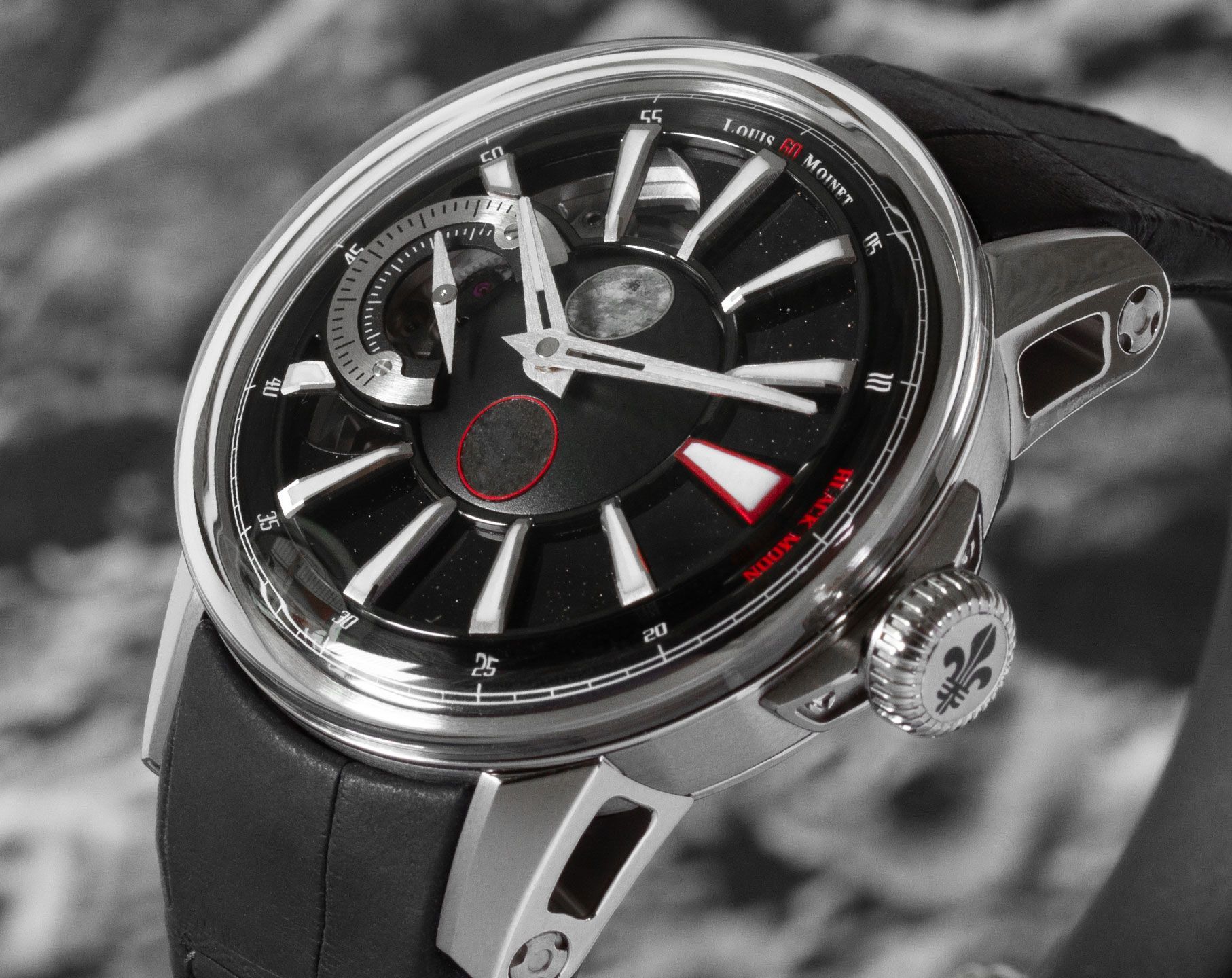 Louis Moinet Cosmic Art Black Moon Black Dial 40.7 mm Automatic Watch For Men - 3