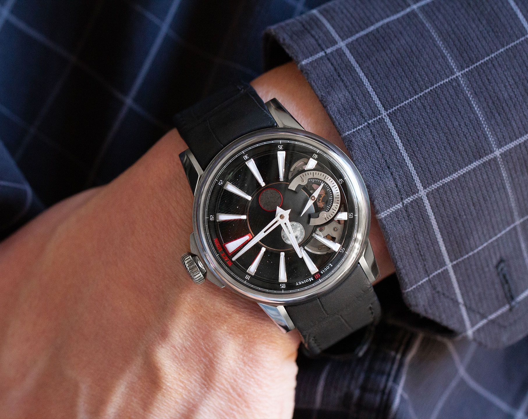 Louis Moinet Cosmic Art Black Moon Black Dial 40.7 mm Automatic Watch For Men - 4