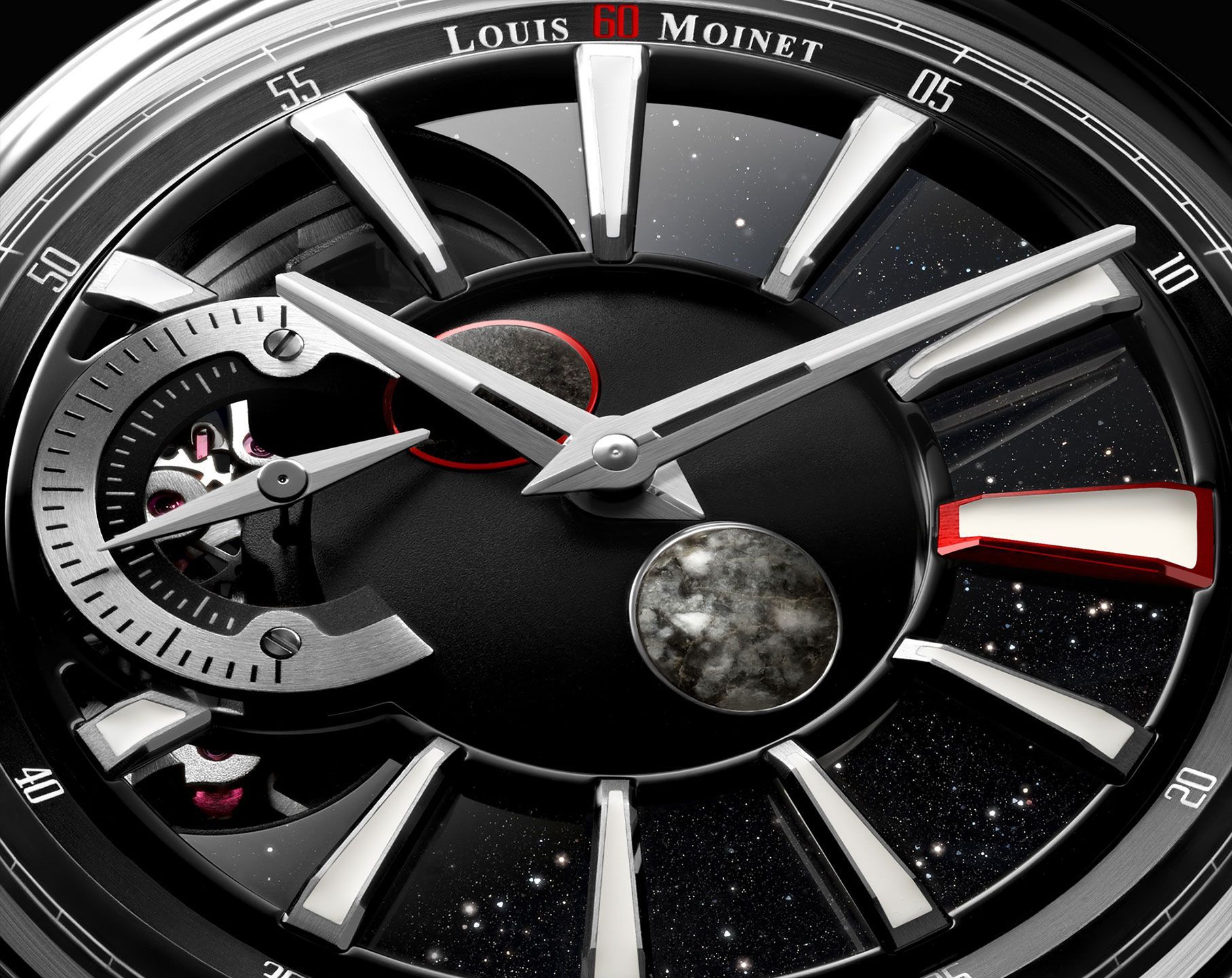Louis Moinet Cosmic Art Black Moon Black Dial 40.7 mm Automatic Watch For Men - 5