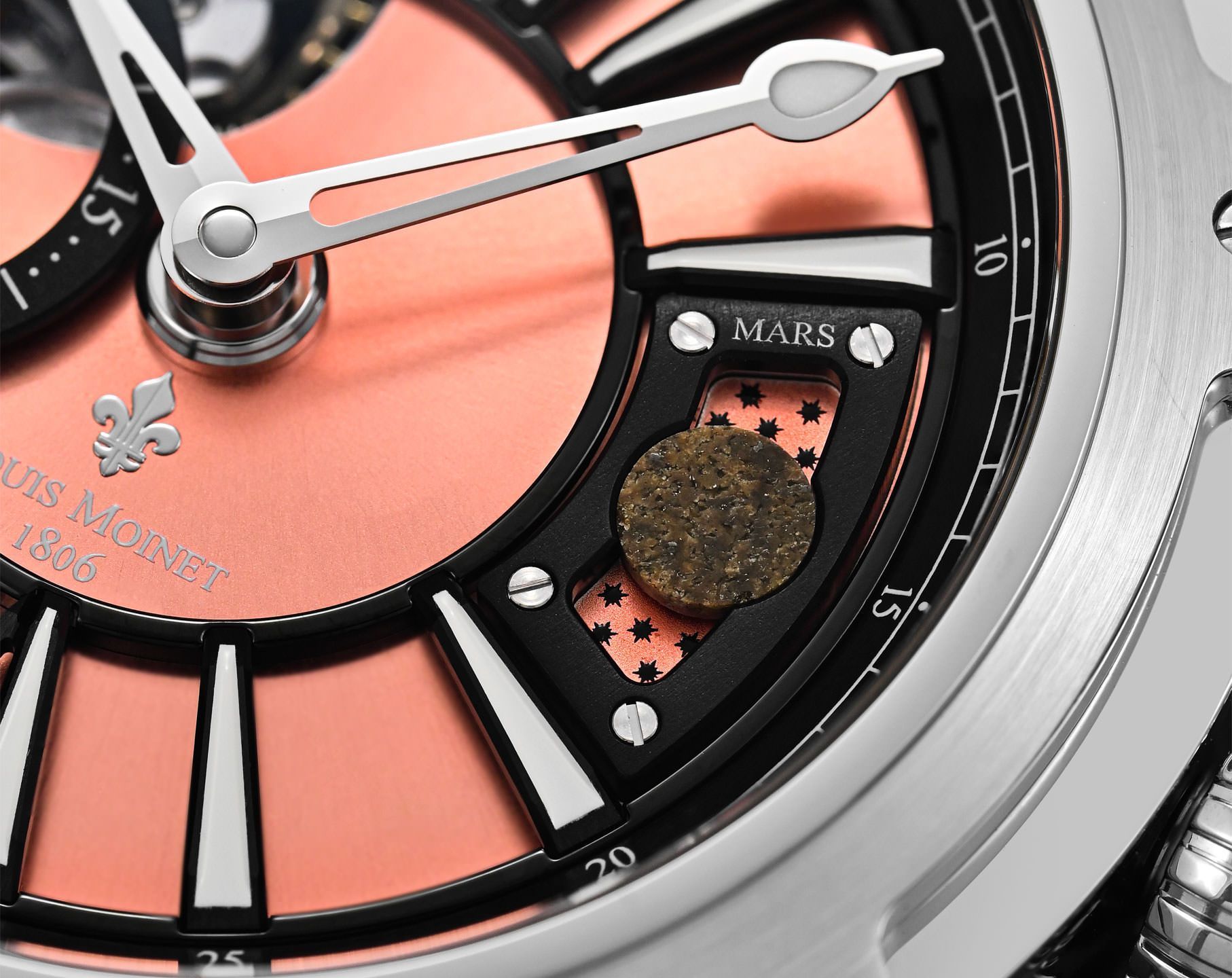 Louis Moinet Mars 45.4 mm Watch in Pink Dial For Men - 4