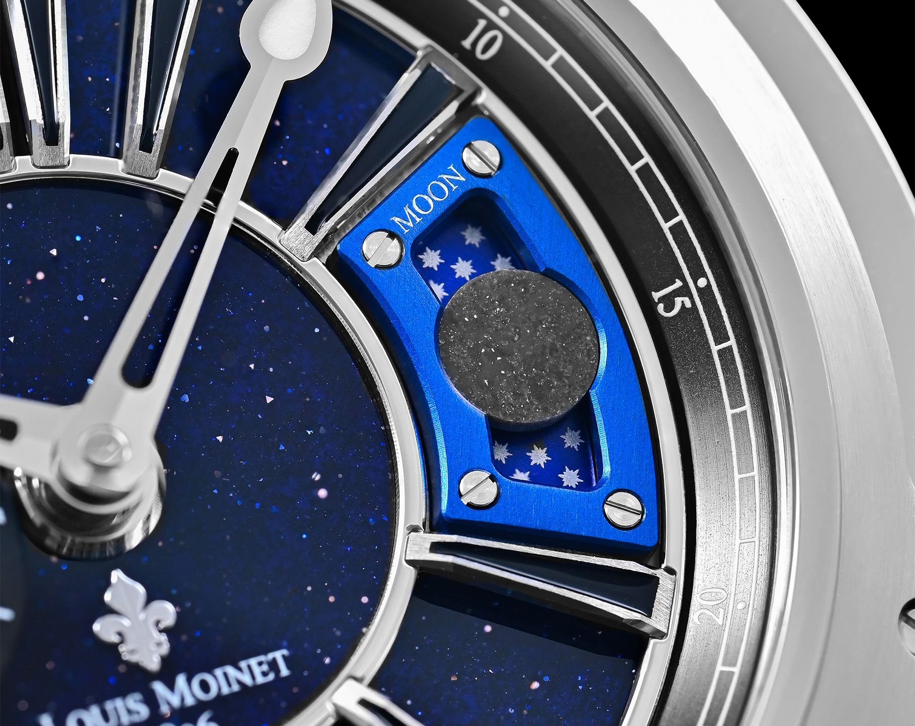 Louis Moinet Moon 45.4 mm Watch in Blue Dial For Men - 2