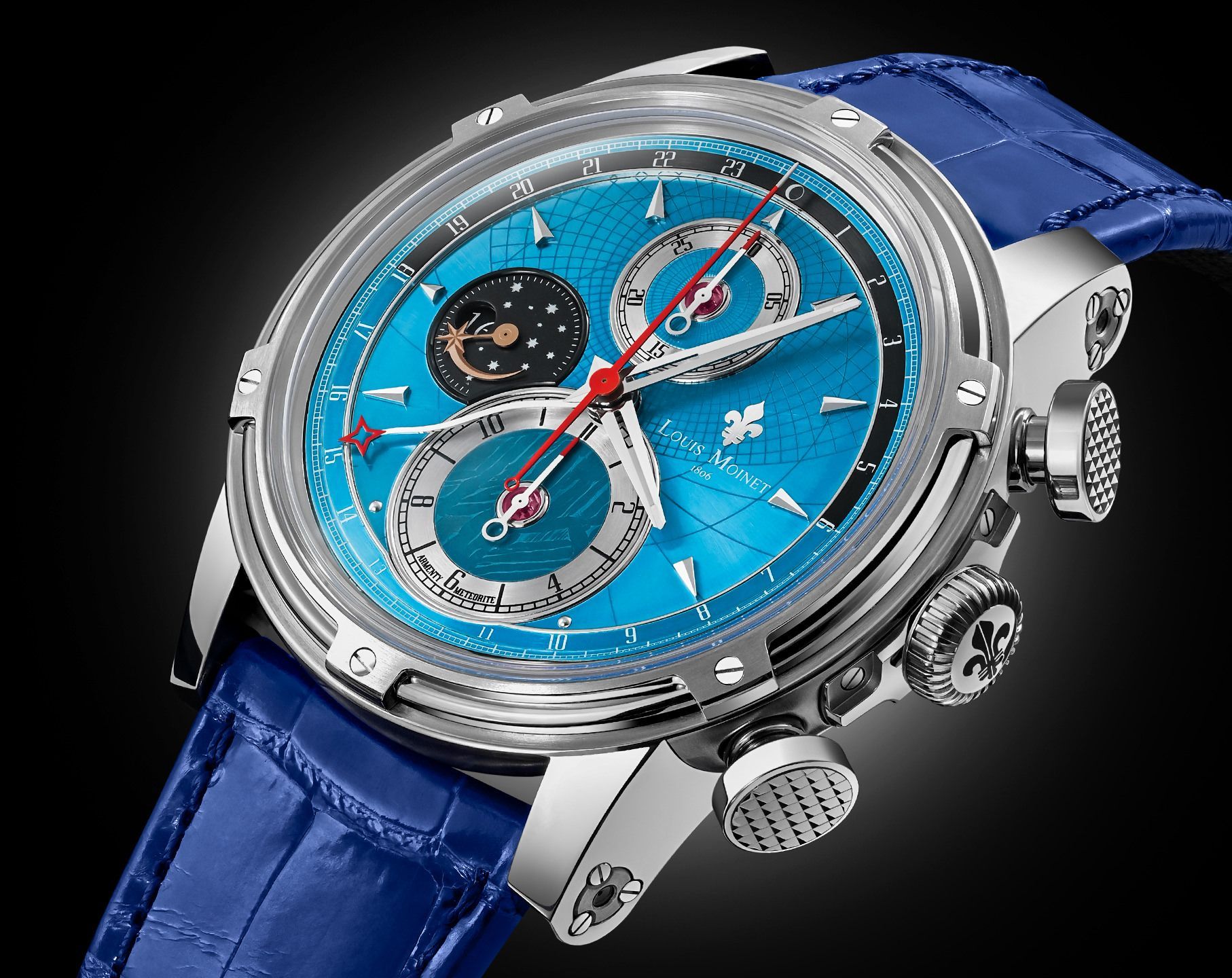 Louis Moinet Cosmic Art Midnight Star Blue Dial 46 mm Automatic Watch For Men - 3