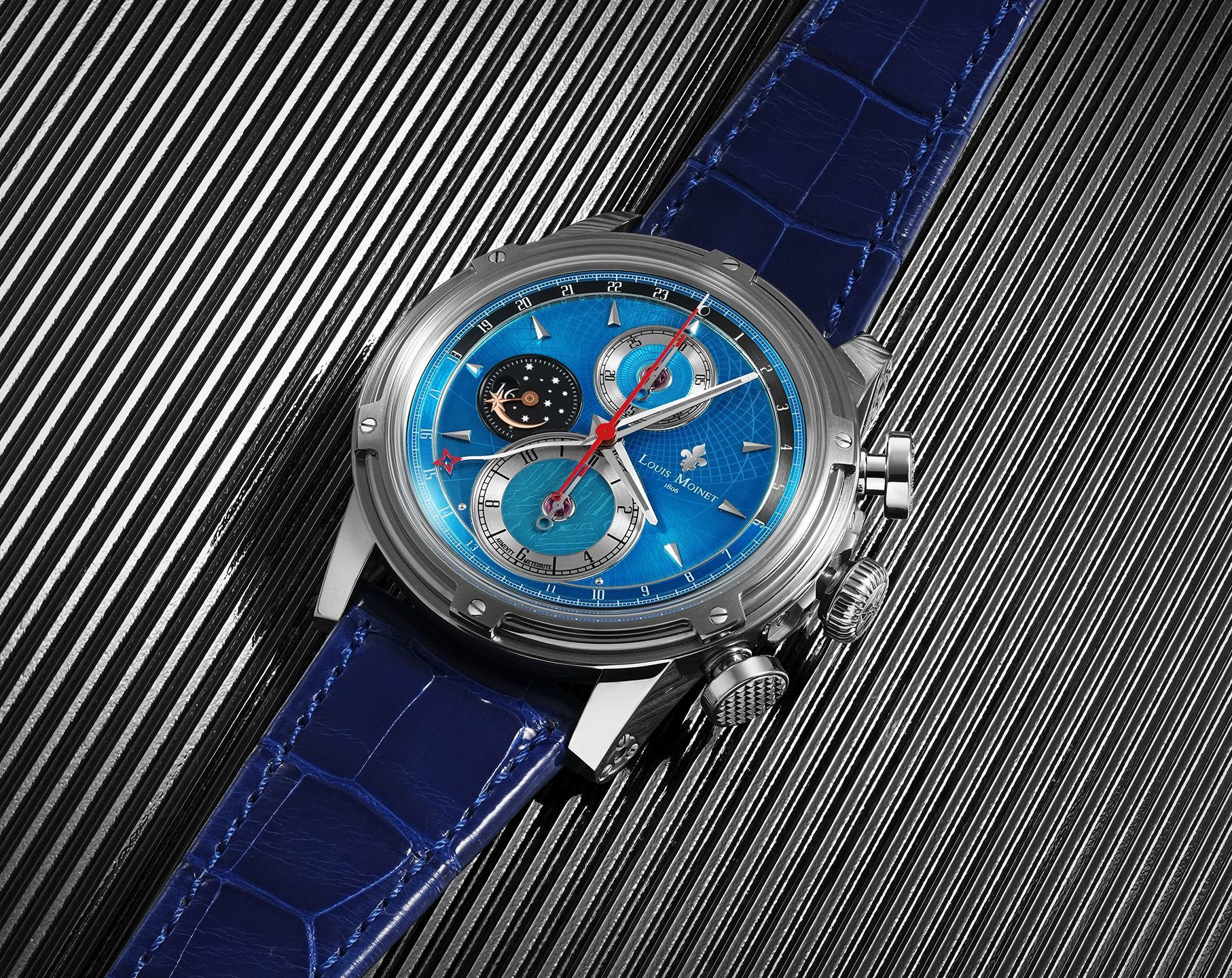 Louis Moinet Cosmic Art Midnight Star Blue Dial 46 mm Automatic Watch For Men - 8