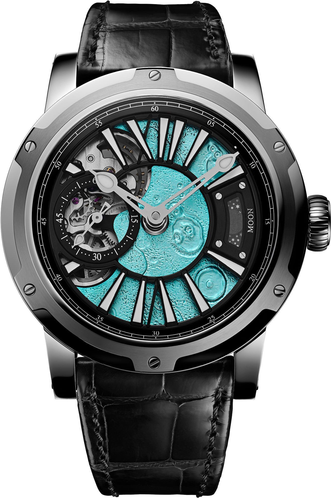 Louis Moinet Cosmic Art Moon Turquoise Dial 45.4 mm Automatic Watch For Men - 1