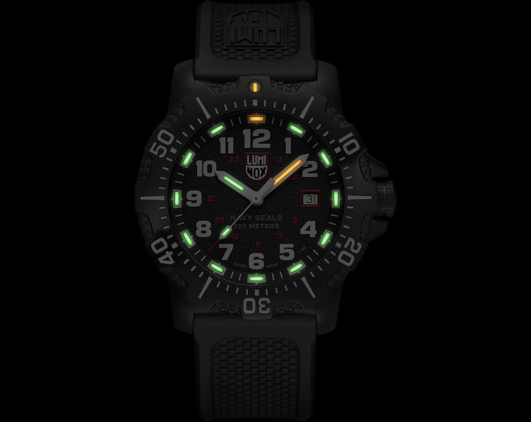 Luminox XS.0329.1 Analoog Zwitsers kwartsuurwerk voor heren, met kunststof armband, zwart, Riemen