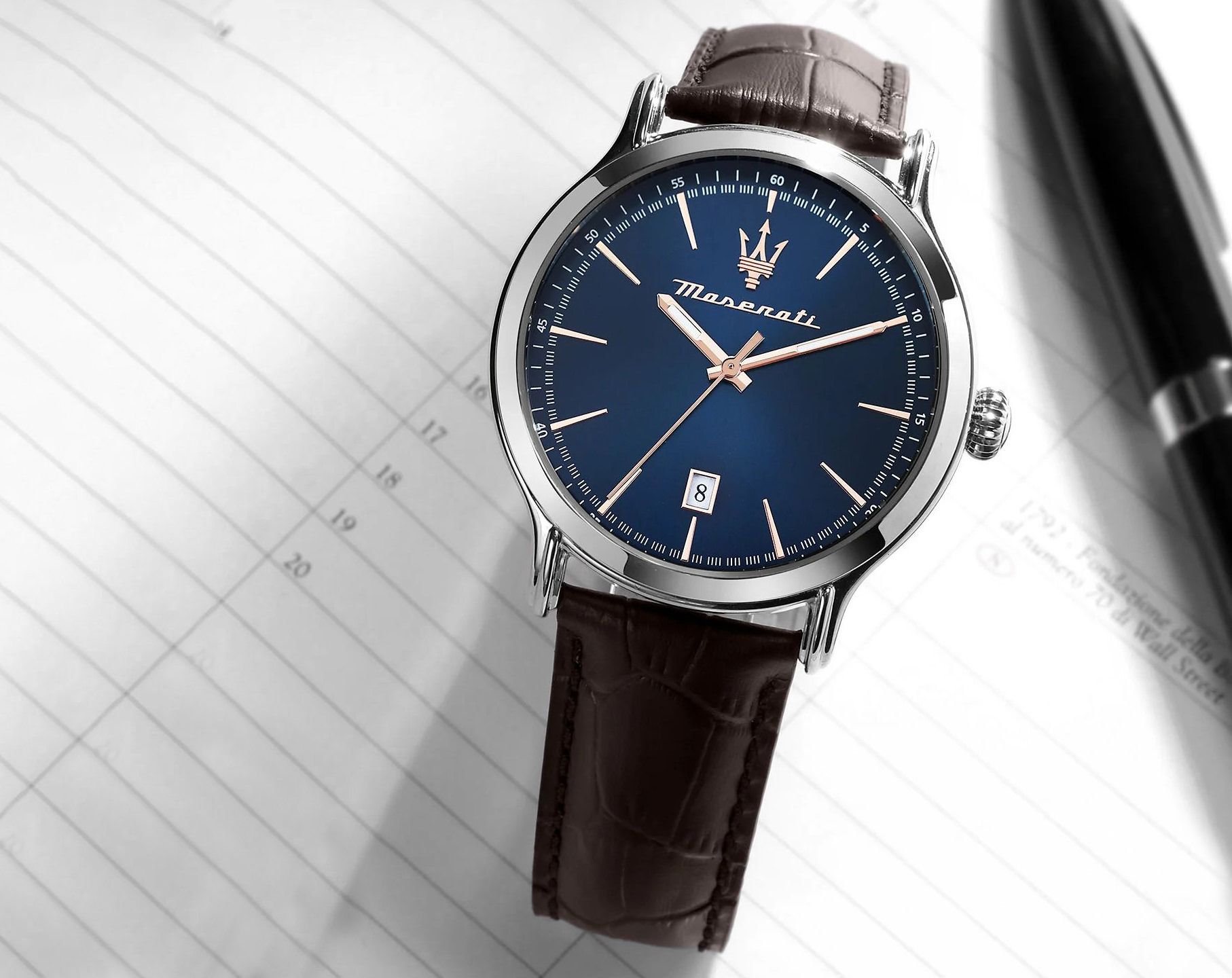 Maserati Classic Epoca Blue Dial 42 mm Quartz Watch For Men - 3