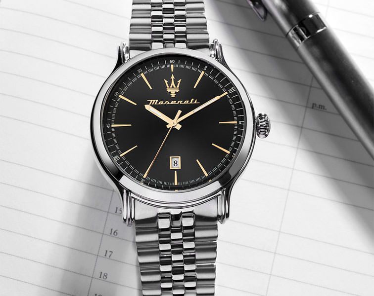 Maserati Classic Epoca Black Dial 42 mm Quartz Watch For Men - 7