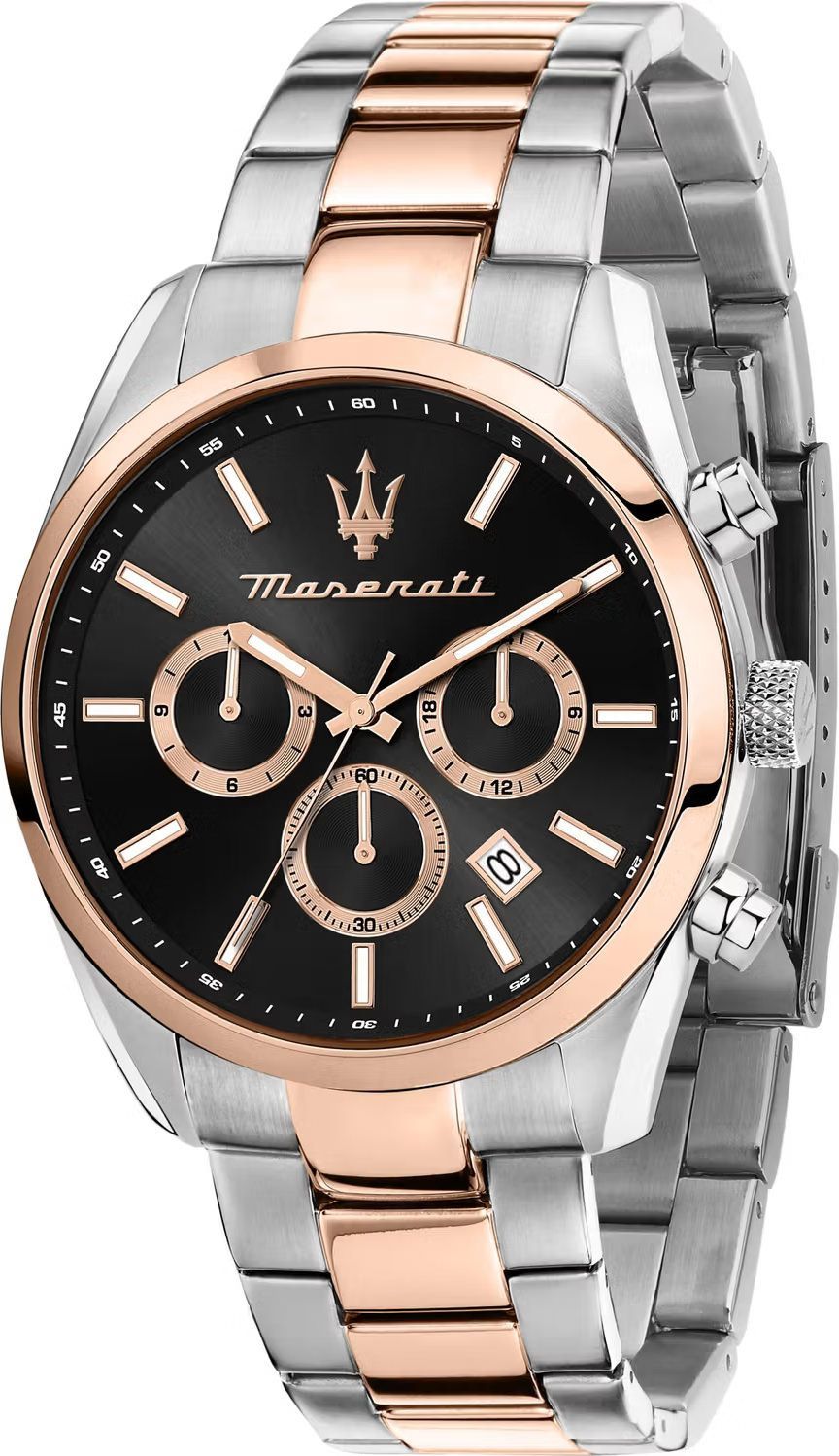 Maserati Classic Attrazione Black Dial 43 mm Quartz Watch For Men - 1