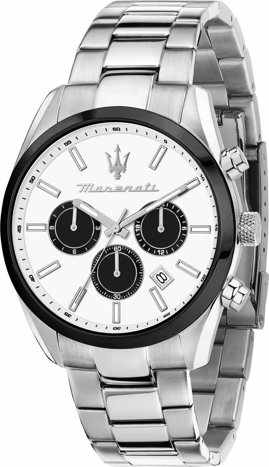 Maserati Classic Attrazione White Dial 43 mm Quartz Watch For Men - 1