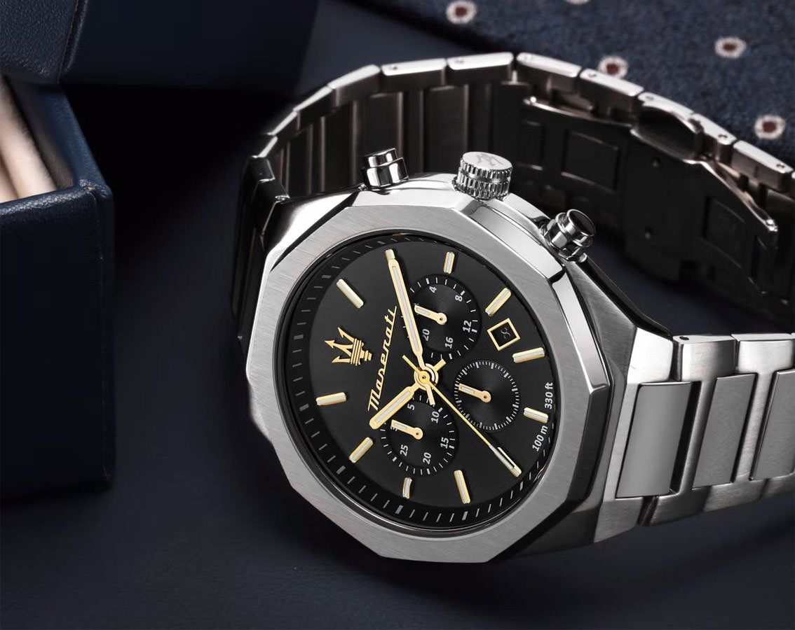 Maserati Design Stile Black Dial 45 mm Quartz Watch For Men - 4