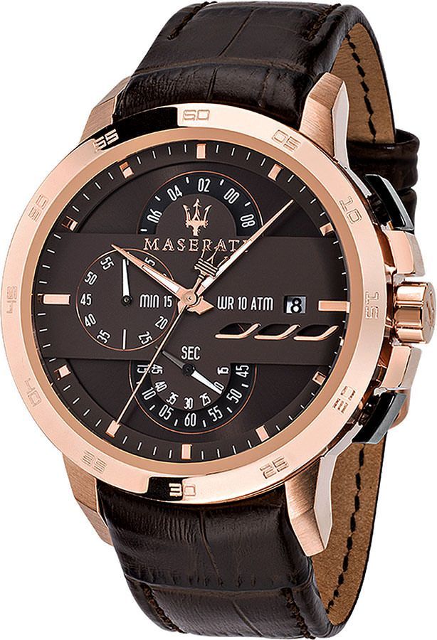 Maserati Ingegno  Brown Dial 45 mm Quartz Watch For Men - 1