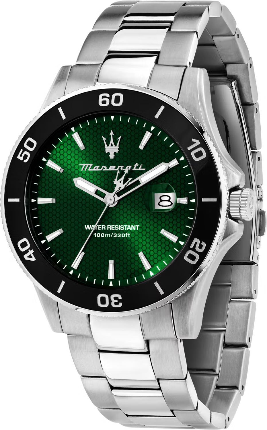 Maserati Lifestyle Competizione Green Dial 43 mm Quartz Watch For Men - 1