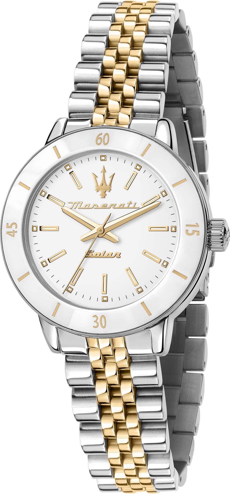 Maserati Lifestyle Successo Solar Silver Dial 32 mm Quartz Watch For Women - 1