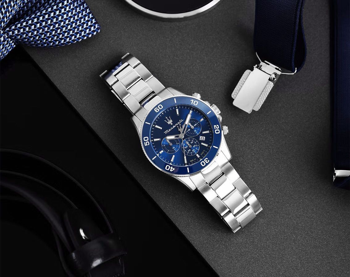 Maserati Lifestyle Competizione Blue Dial 43 mm Quartz Watch For Men - 6