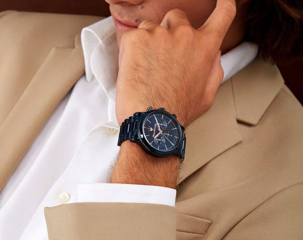 Maserati Lifestyle Successo Blue Dial 42 mm Quartz Watch For Men - 6