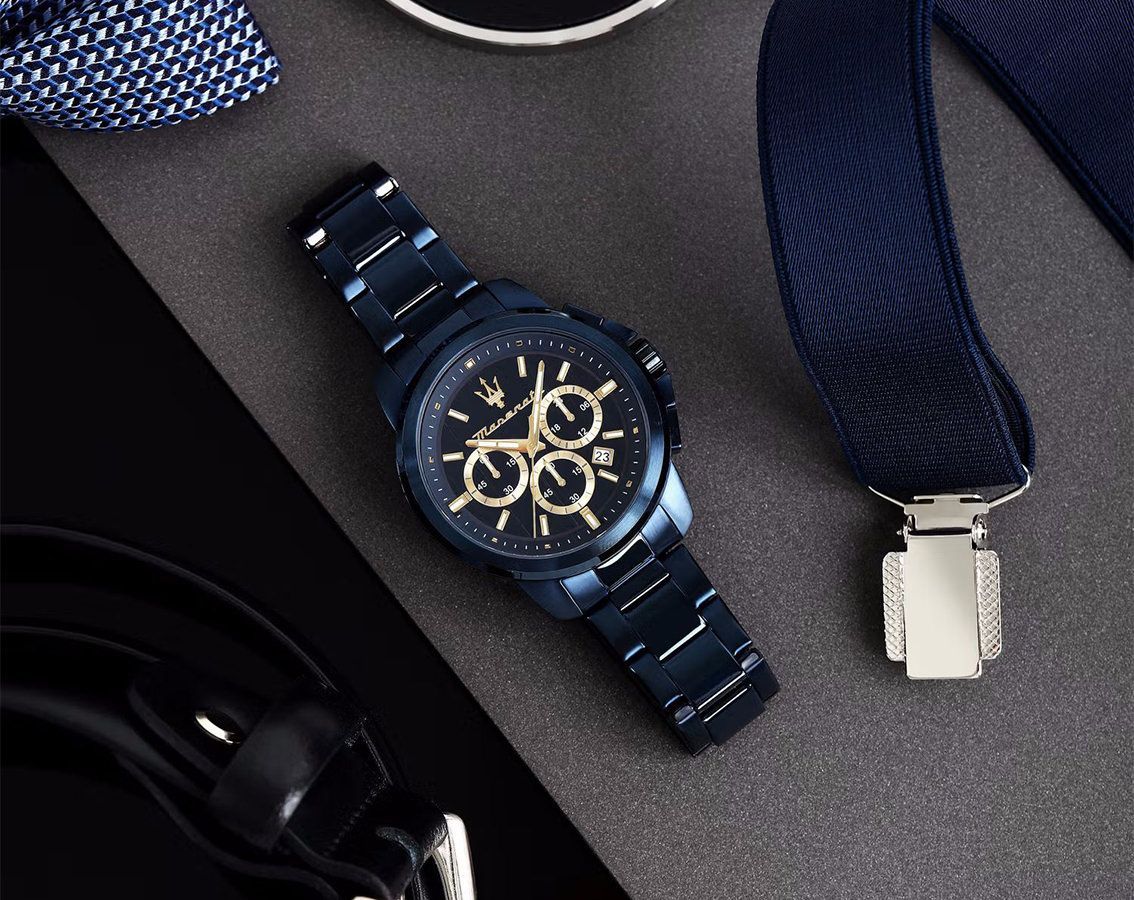 Maserati Lifestyle Successo Blue Dial 44 mm Quartz Watch For Men - 5