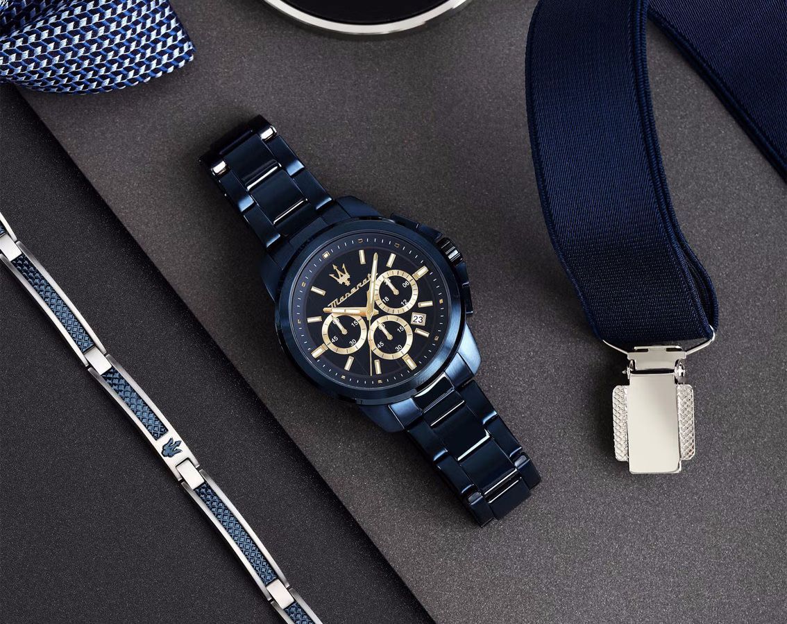 Maserati Lifestyle Successo Blue Dial 44 mm Quartz Watch For Men - 3