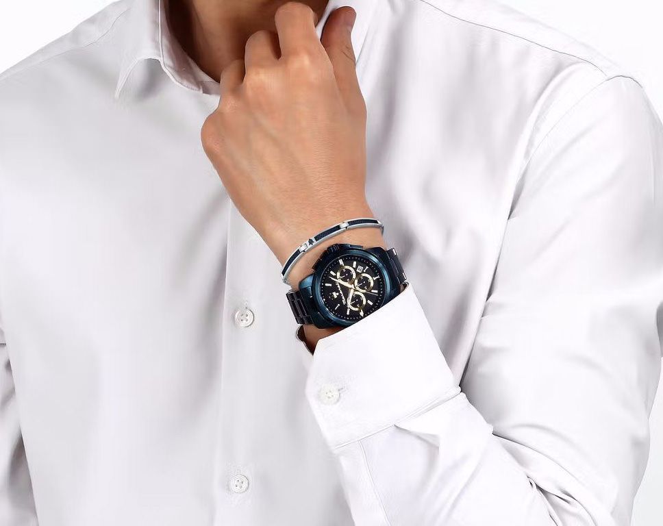 Maserati Lifestyle Successo Blue Dial 44 mm Quartz Watch For Men - 4