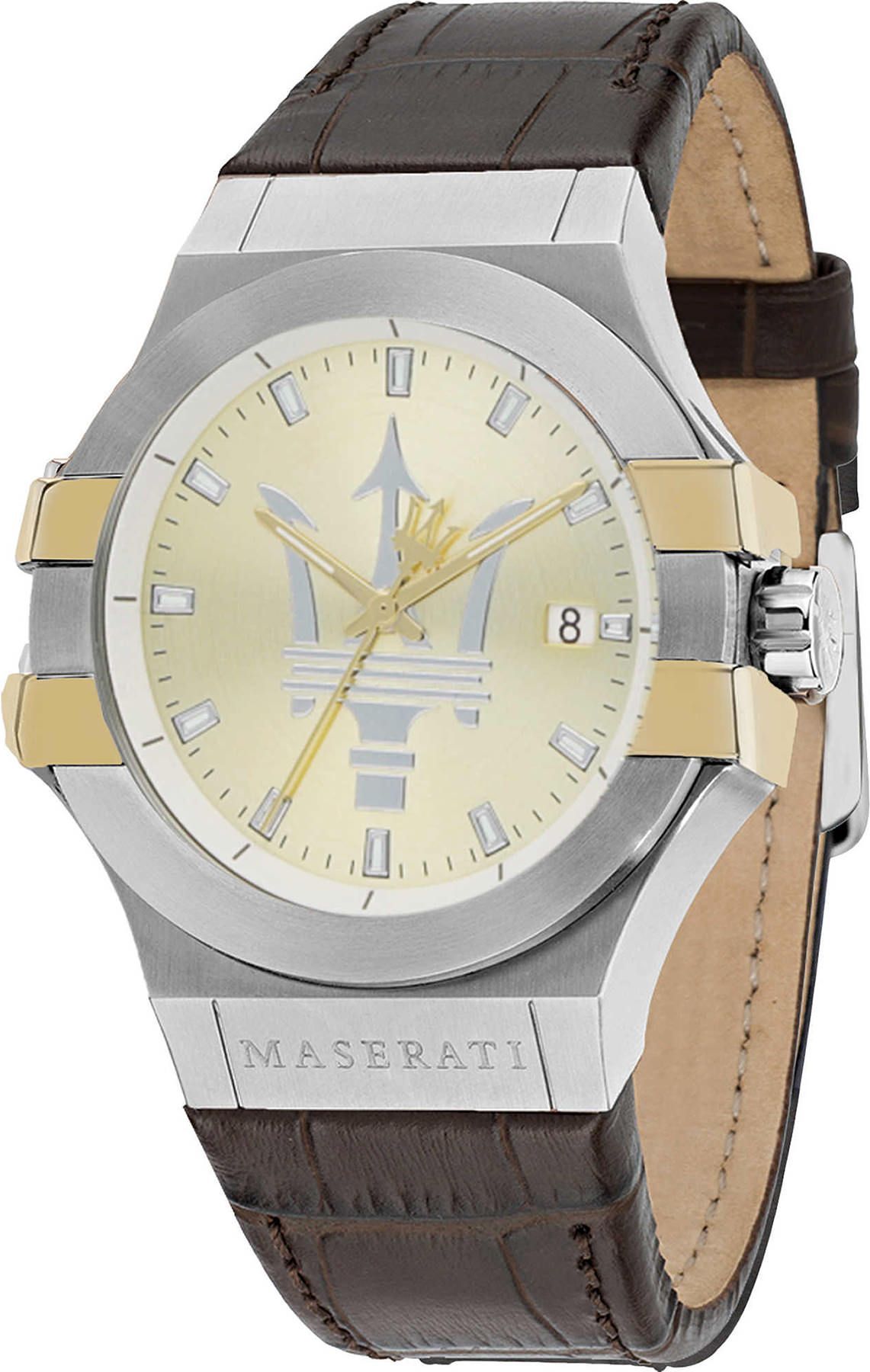 Maserati Classic Potenza Champagne Dial 42 mm Quartz Watch For Men - 1