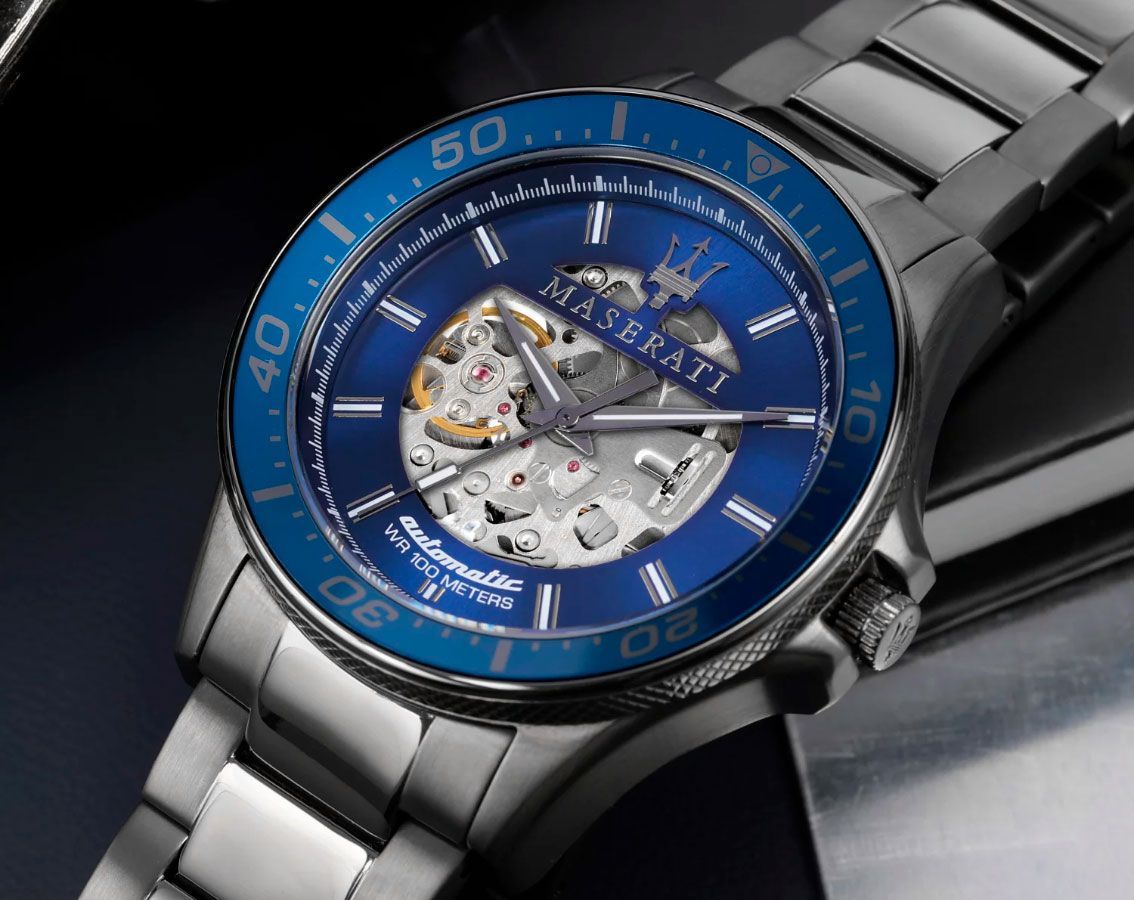 Maserati Sfida 44 mm Watch in Skeleton Dial