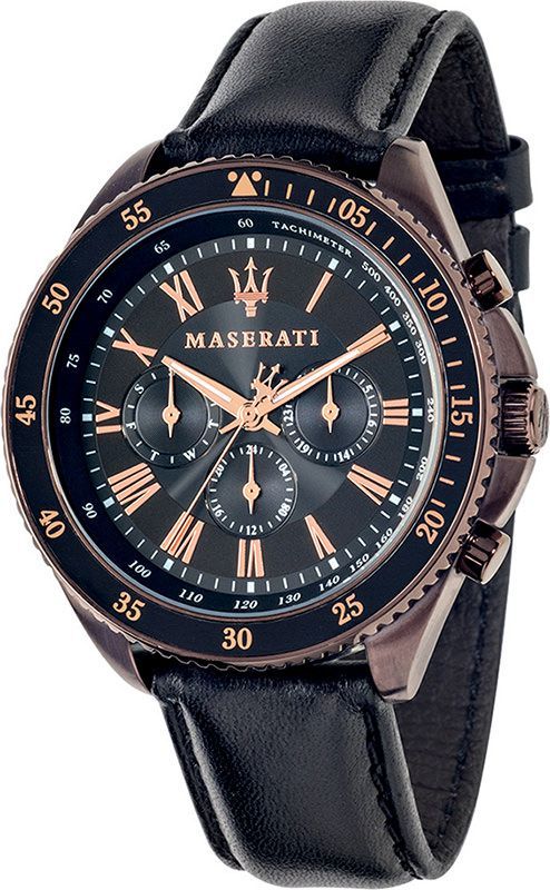 Maserati Stile  Black Dial 46 mm Quartz Watch For Men - 1