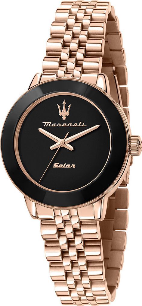 Maserati Lifestyle Successo Solar Black Dial 32 mm Quartz Watch For Women - 1