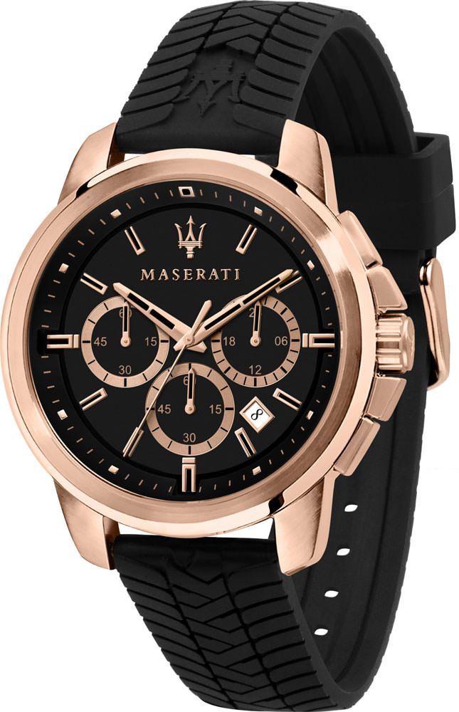 Maserati Lifestyle Successo Black Dial 44 mm Quartz Watch For Men - 1
