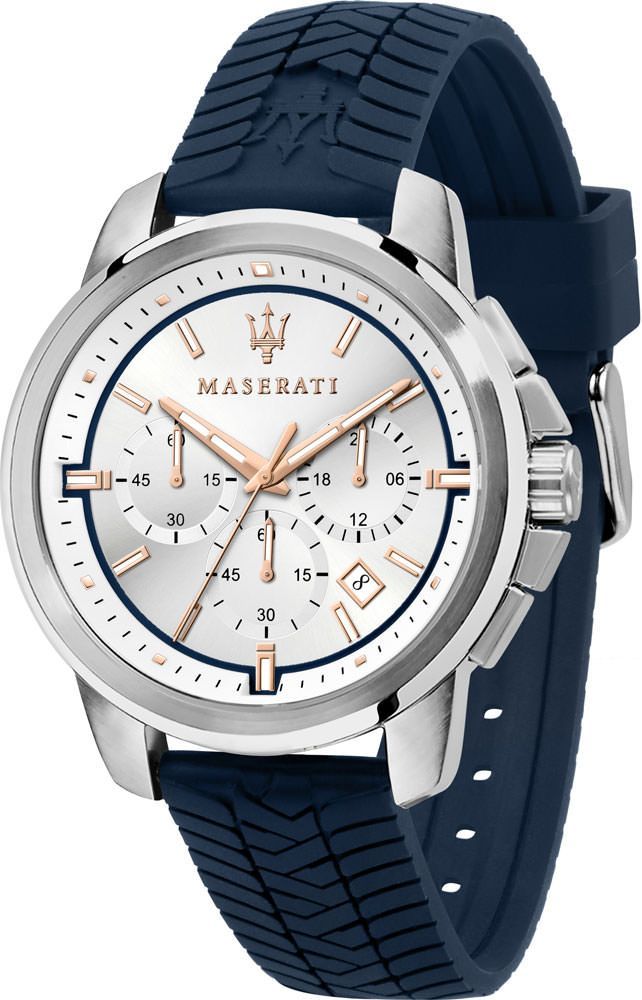 Maserati Lifestyle Successo Silver Dial 44 mm Quartz Watch For Men - 1