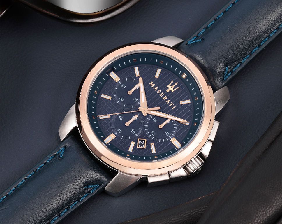 Maserati Lifestyle Successo Blue Dial 44 mm Quartz Watch For Men - 5