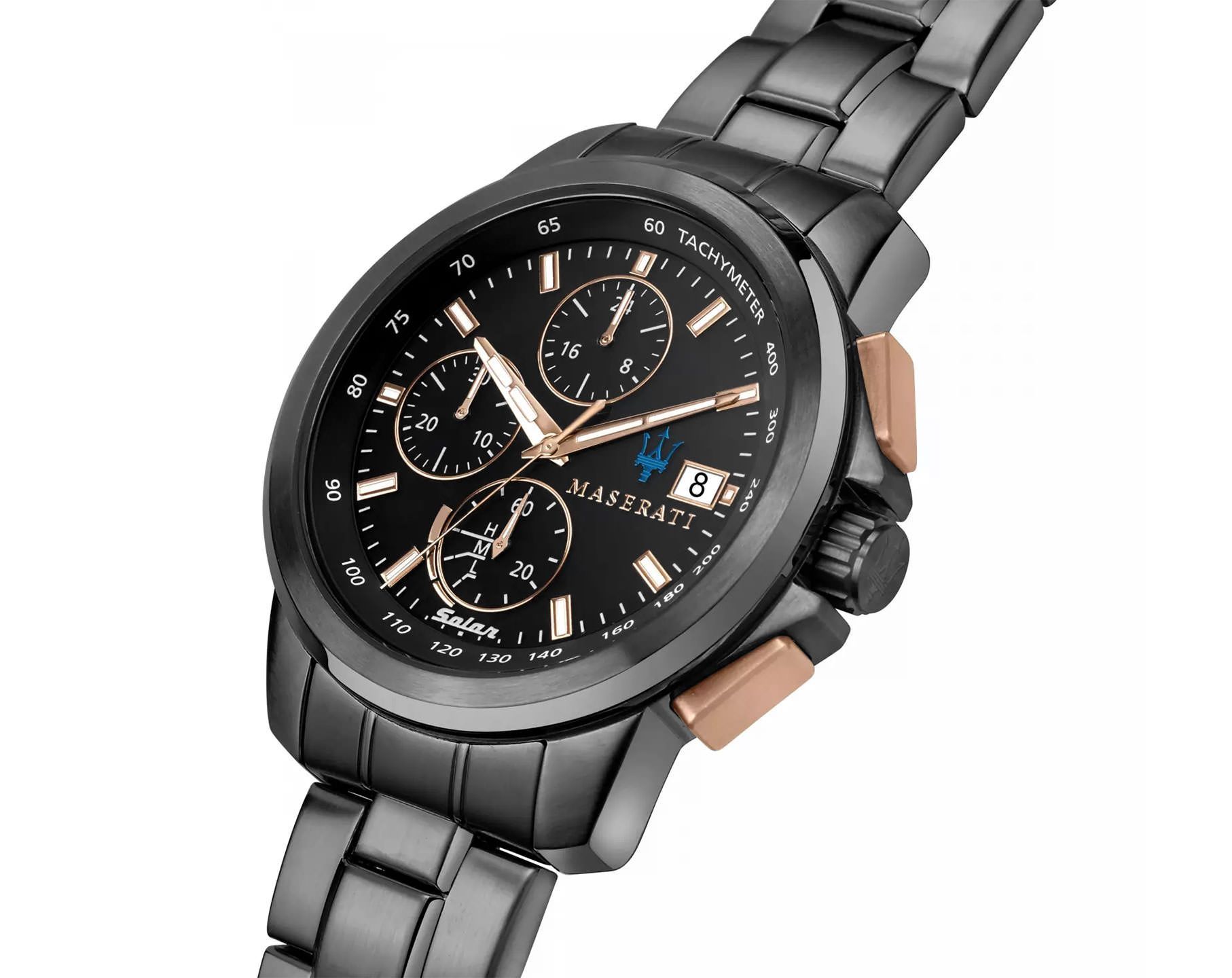 Maserati Lifestyle Successo Solar Black Dial 45 mm Quartz Watch For Men - 2