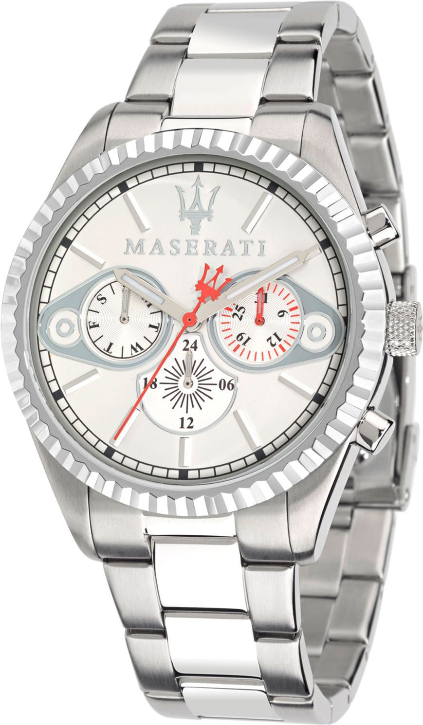 Maserati Competizione  Silver Dial 43 mm Quartz Watch For Men - 1