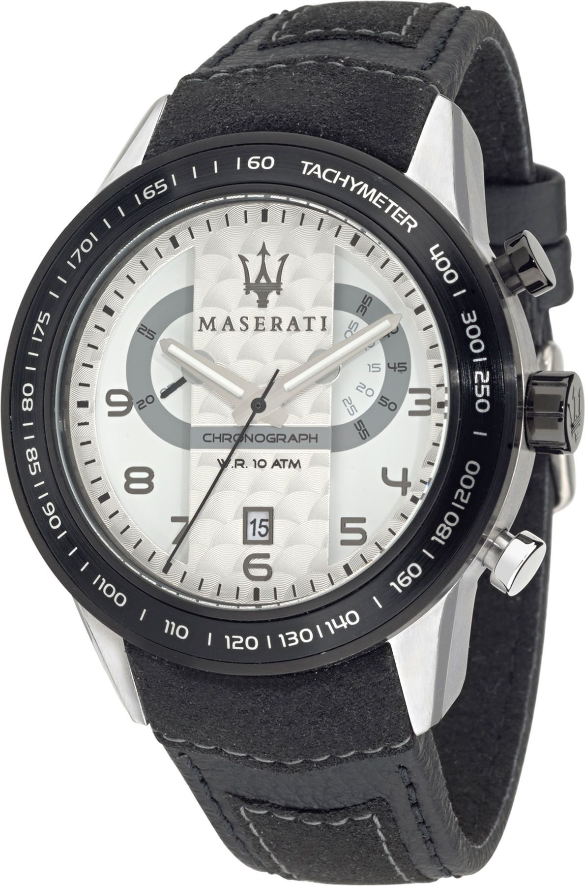Maserati Corsa  Silver Dial 46 mm Quartz Watch For Men - 1