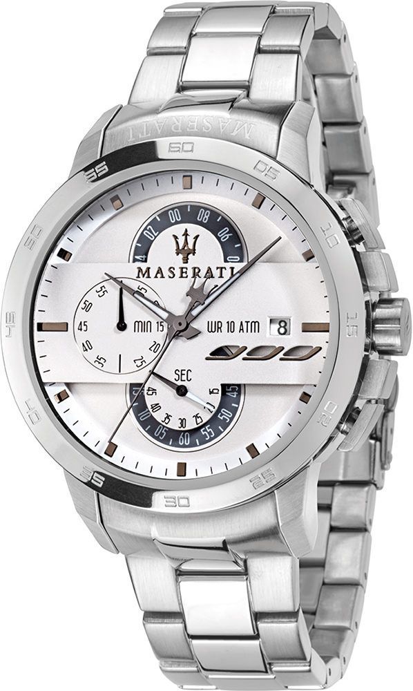 Maserati Ingegno  Silver Dial 45 mm Quartz Watch For Men - 1