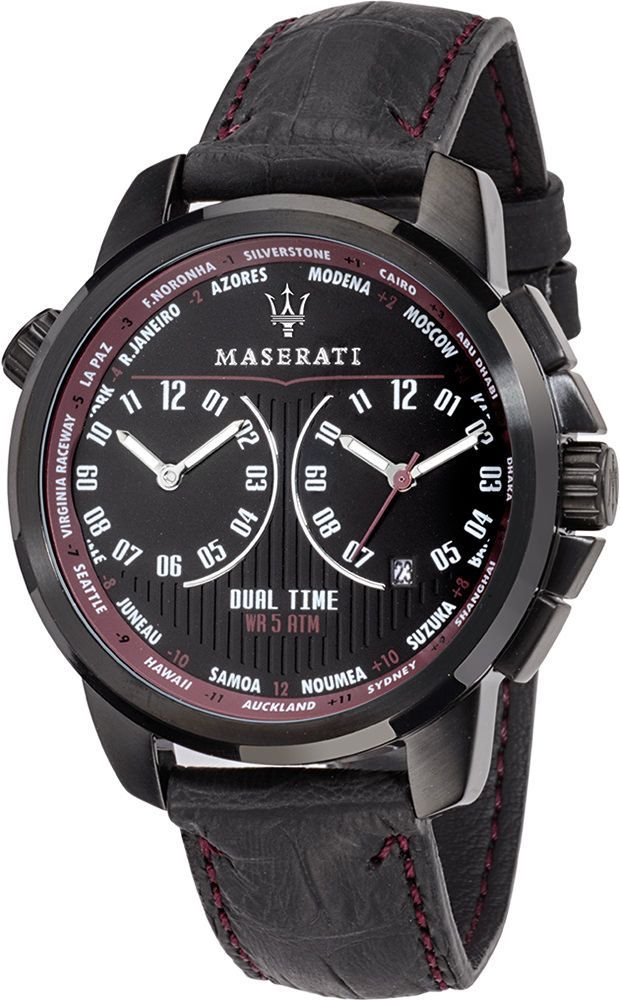 Maserati Lifestyle Successo Black Dial 44 mm Quartz Watch For Men - 1