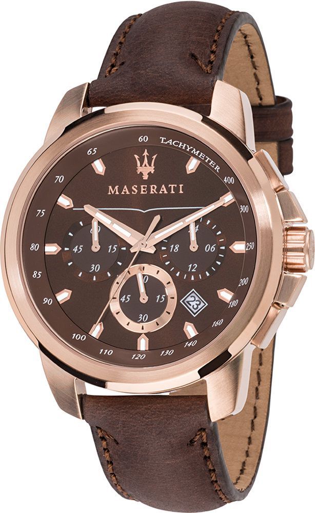 Maserati Lifestyle Successo Brown Dial 44 mm Quartz Watch For Men - 1