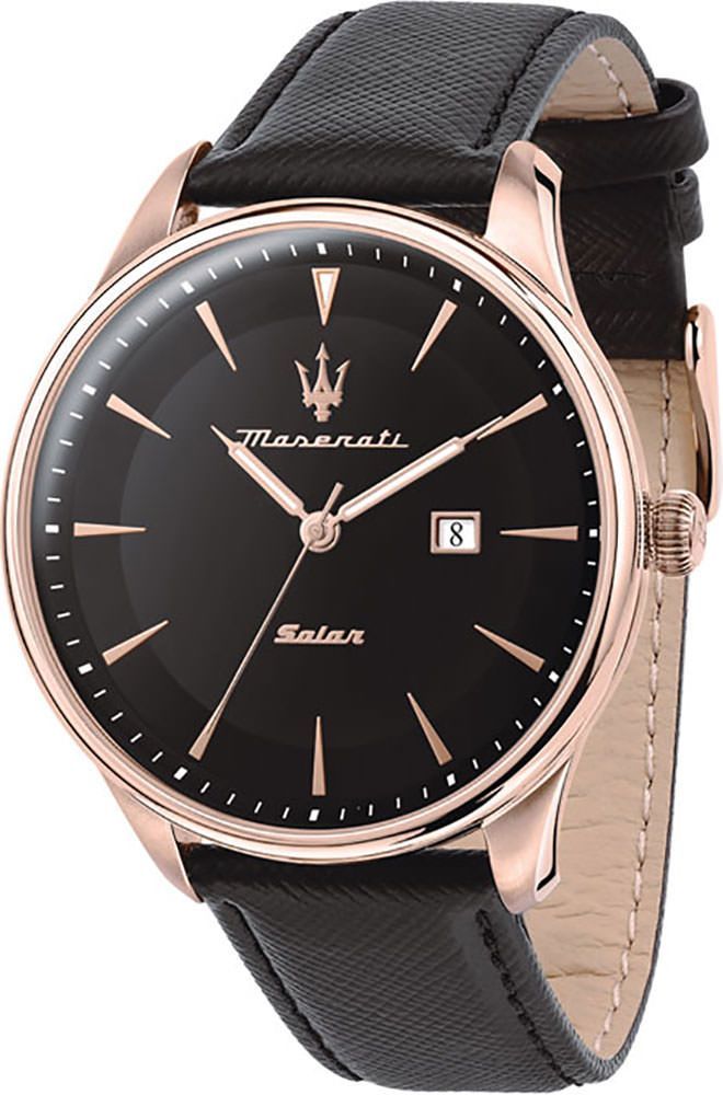 Maserati Classic Tradizione Black Dial 45 mm Solar Powered Watch For Men - 1