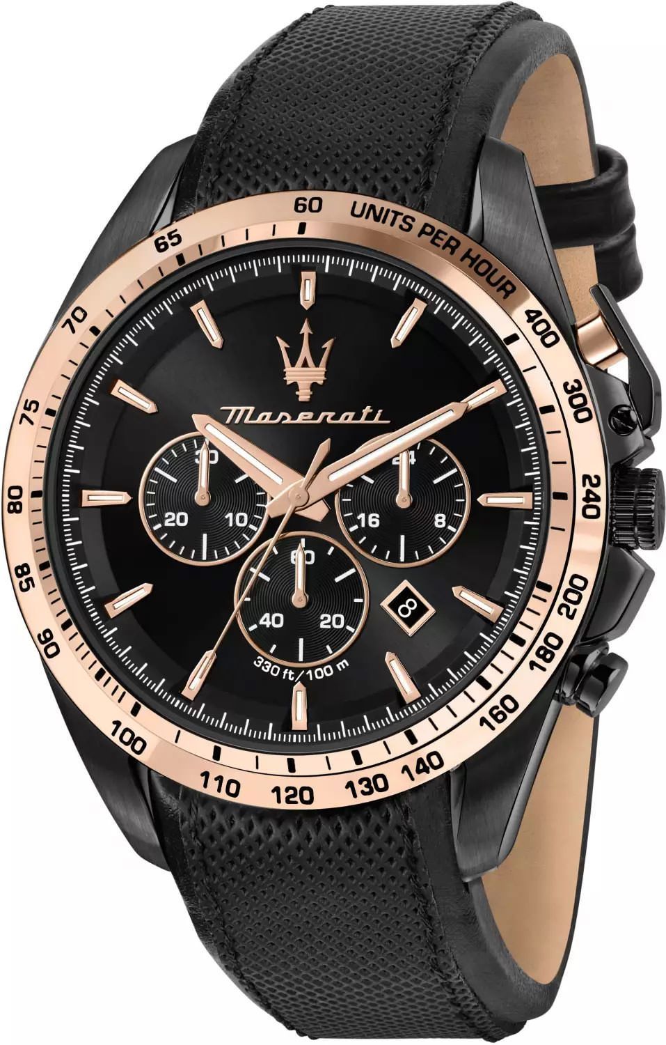 Maserati Sport Traguardo Black Dial 45 mm Quartz Watch For Men - 1